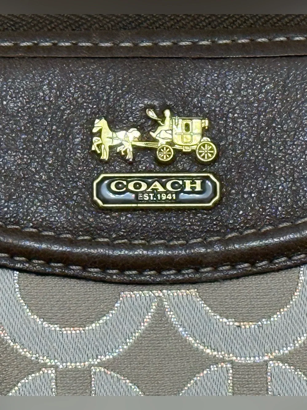 Coach Signature Zip Around Accordian Wallet